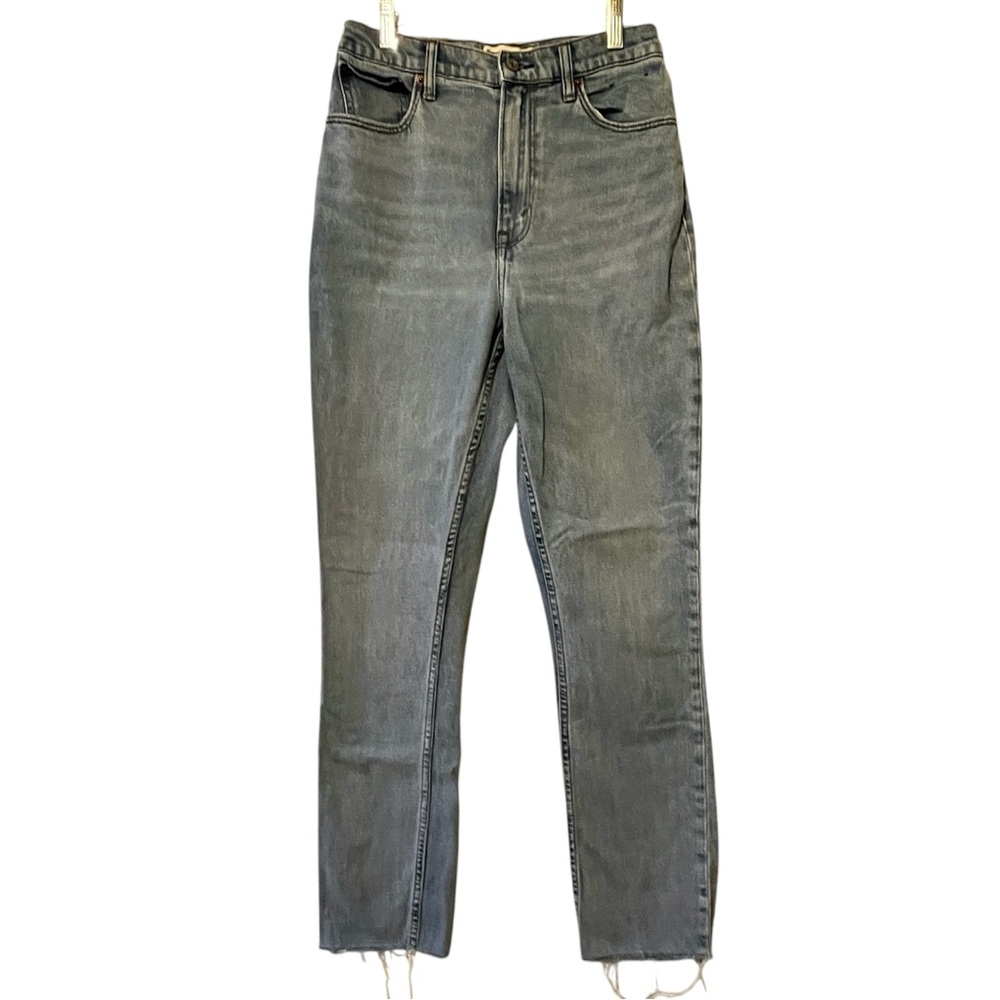 Abercrombie & Fitch 90s Slim Straight Ultra High Rise Curve Love 28/6XL Raw Hem - Picture 2 of 11
